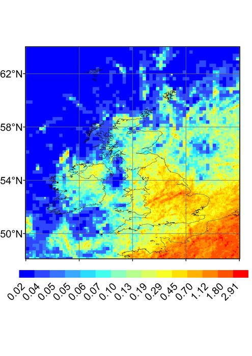 A map of lightning flash density