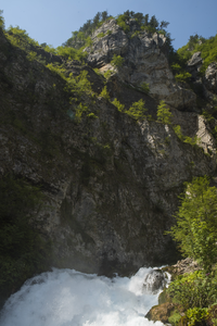 A waterfall in the Tara River Canyon