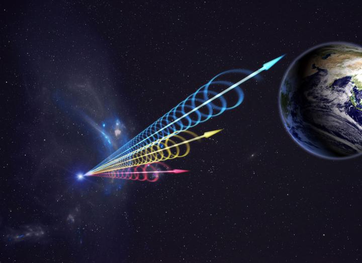 Artist Impression of a Fast Radio Burst (FRB) Reaching Earth