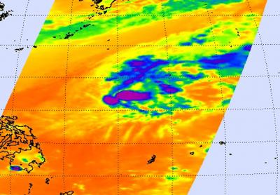Infrared Image of Cyclone Omais