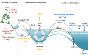 The global land-water-air interface carbon migration and carbon budget