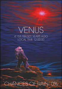 Artist's impression illustrating the lack of water on Venus