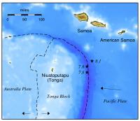 Map of 2009 Samoa-Tonga Quake Zone