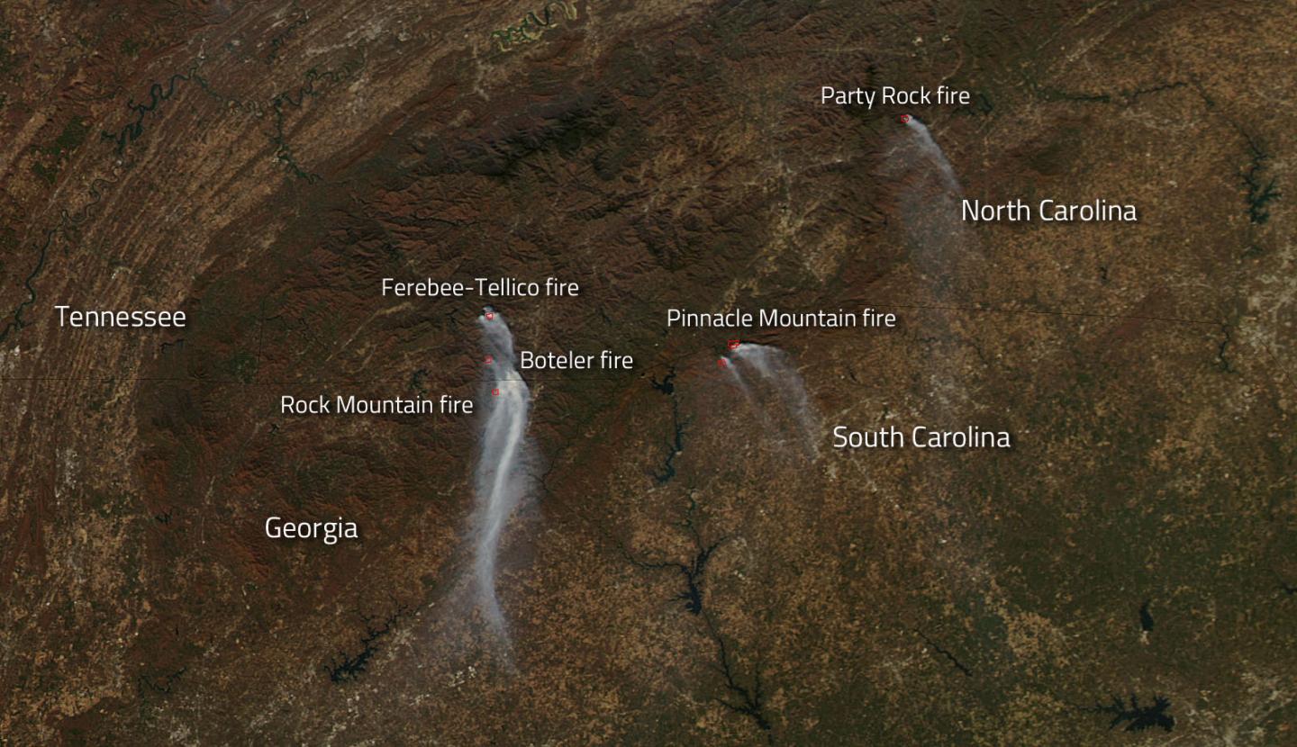 NASA Tracks Wildfires Still Plaguing southeastern US