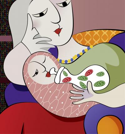 Mom and Baby mtDNA Illustration