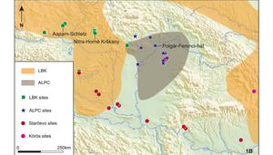 Map of the LBK culture and the studied sites