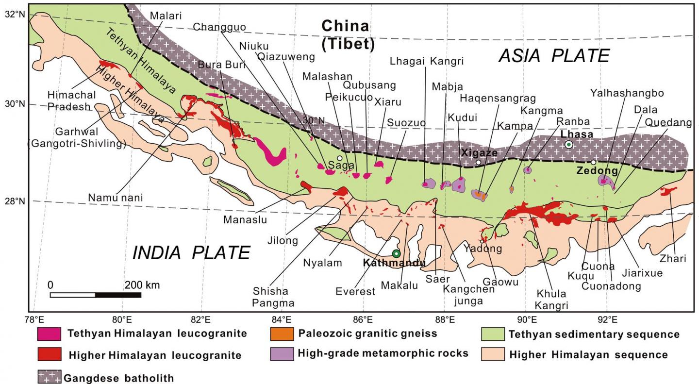 Geological Map Of Himalaya Rare-Metals In The Himalayas: The Potential W | Eurekalert!