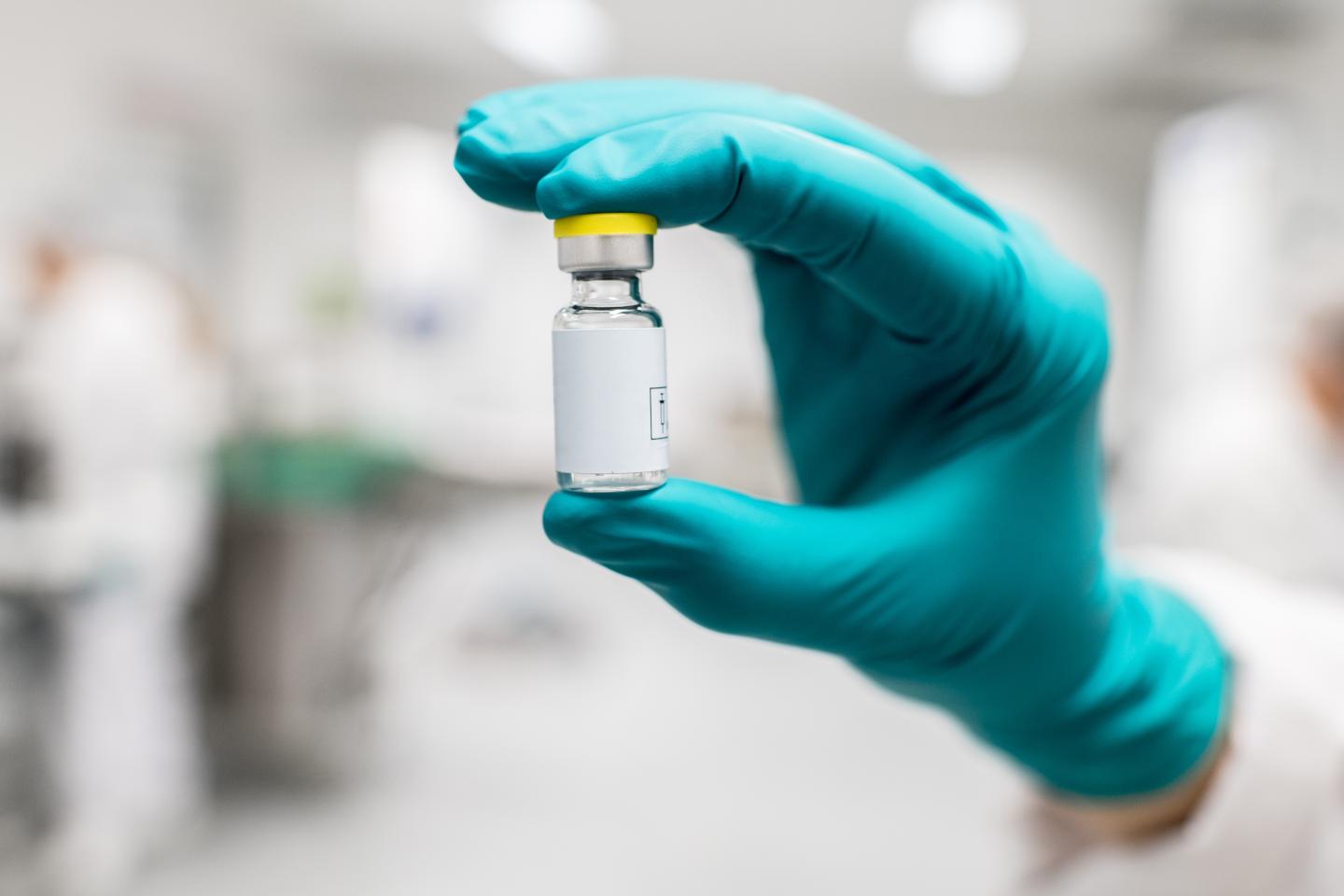 Vial of investigational Janssen COVID-19 vaccine.