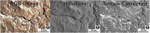 Terrain correction process at the Coral Ridge site