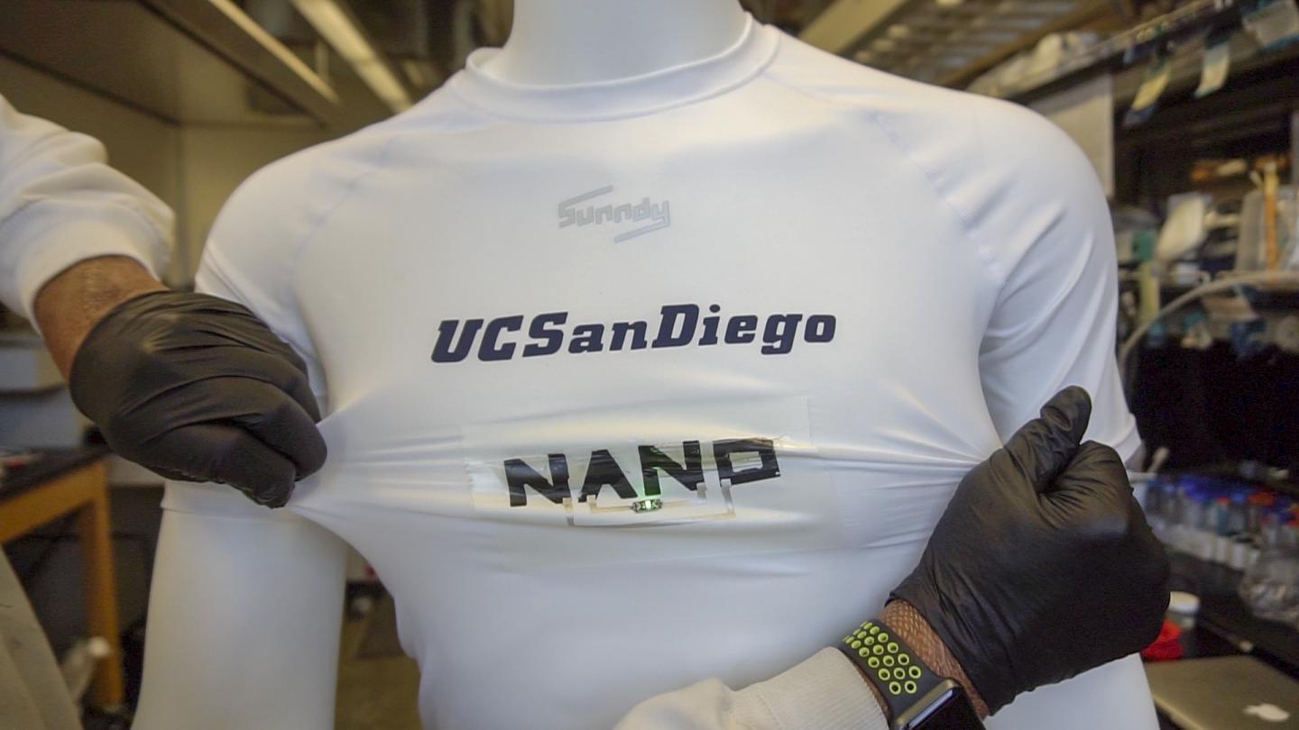 Batteries Printed on a T-shirt to Power an LED