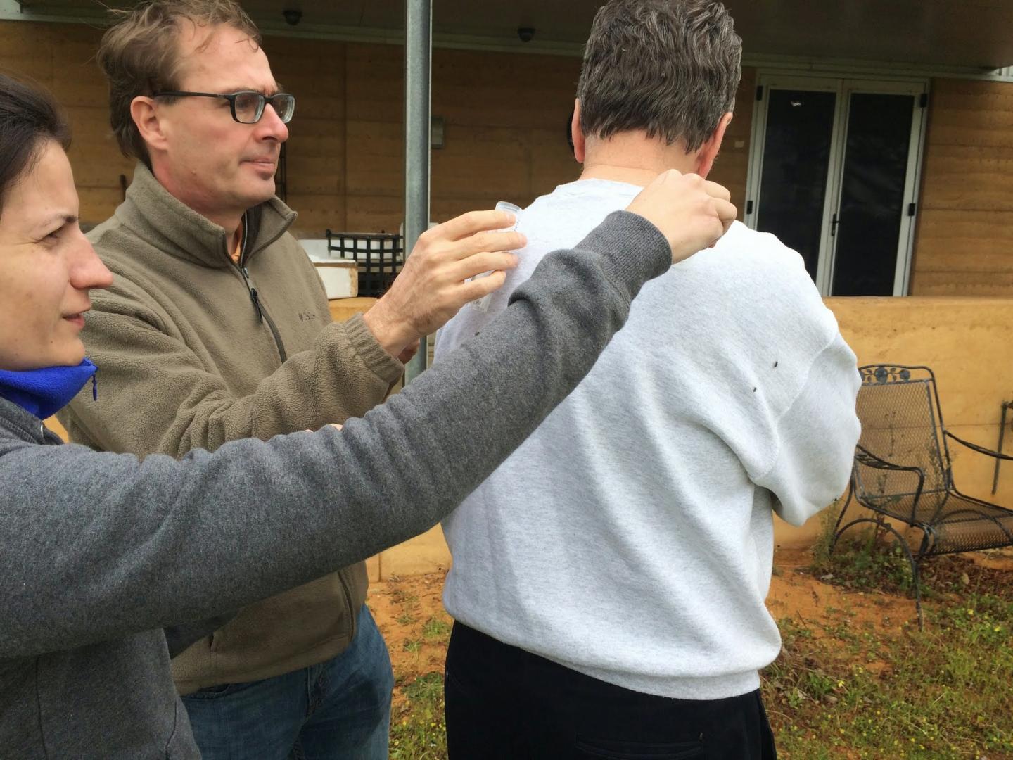 NTU Scientists Collecting Flies off a Nobel Laureate's Sweater in Australia