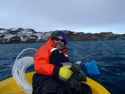 Collecting Water Samples from Deep Lake, Antarctica