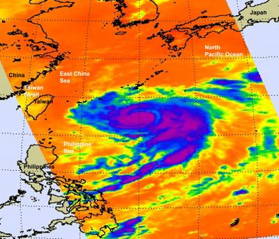 NASA Infrared image of Typhoon Fanapi