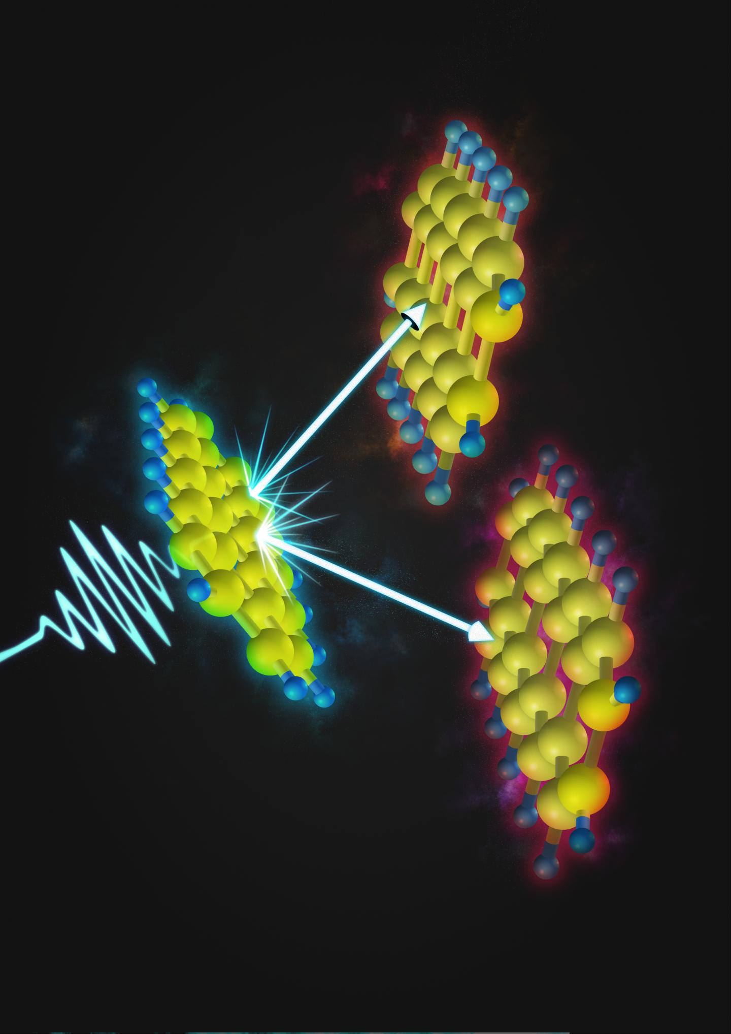 Pentacene Molecules Convert a Single Photon