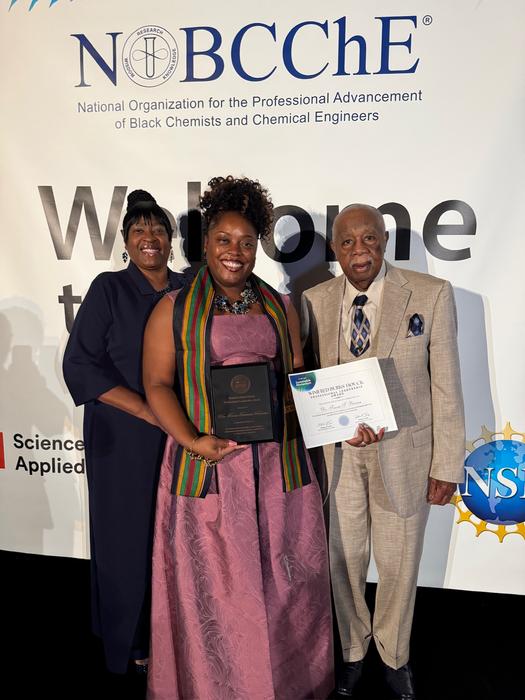 U.S. Naval Research Laboratory (NRL) Physical Scientist, Treva Brown, Ph.D., received the prestigious Winifred Burks-Houck Professional Leadership Award presented at the National Organization for the Professional Advancement of Black Chemists and Chemical