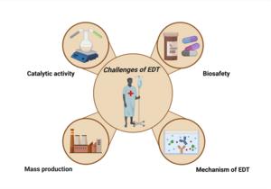 Schematic illustration of the challenges of EDT at nanoscale