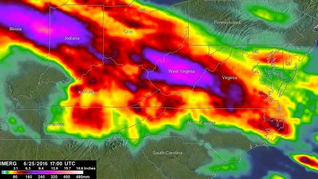 IMERG Totals of Rainfall in West Virginia Flooding