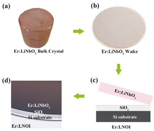 Figure 1.  Er3+-doped LNOI fabrication process