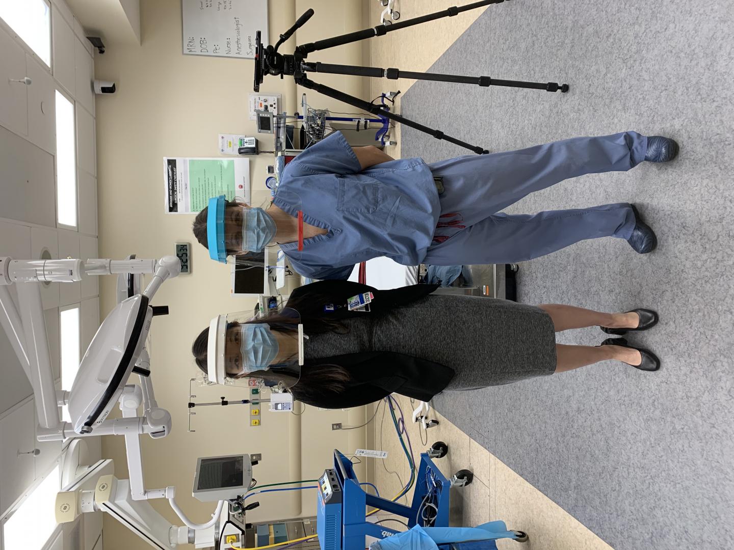 Researchers Wearing Face Shields