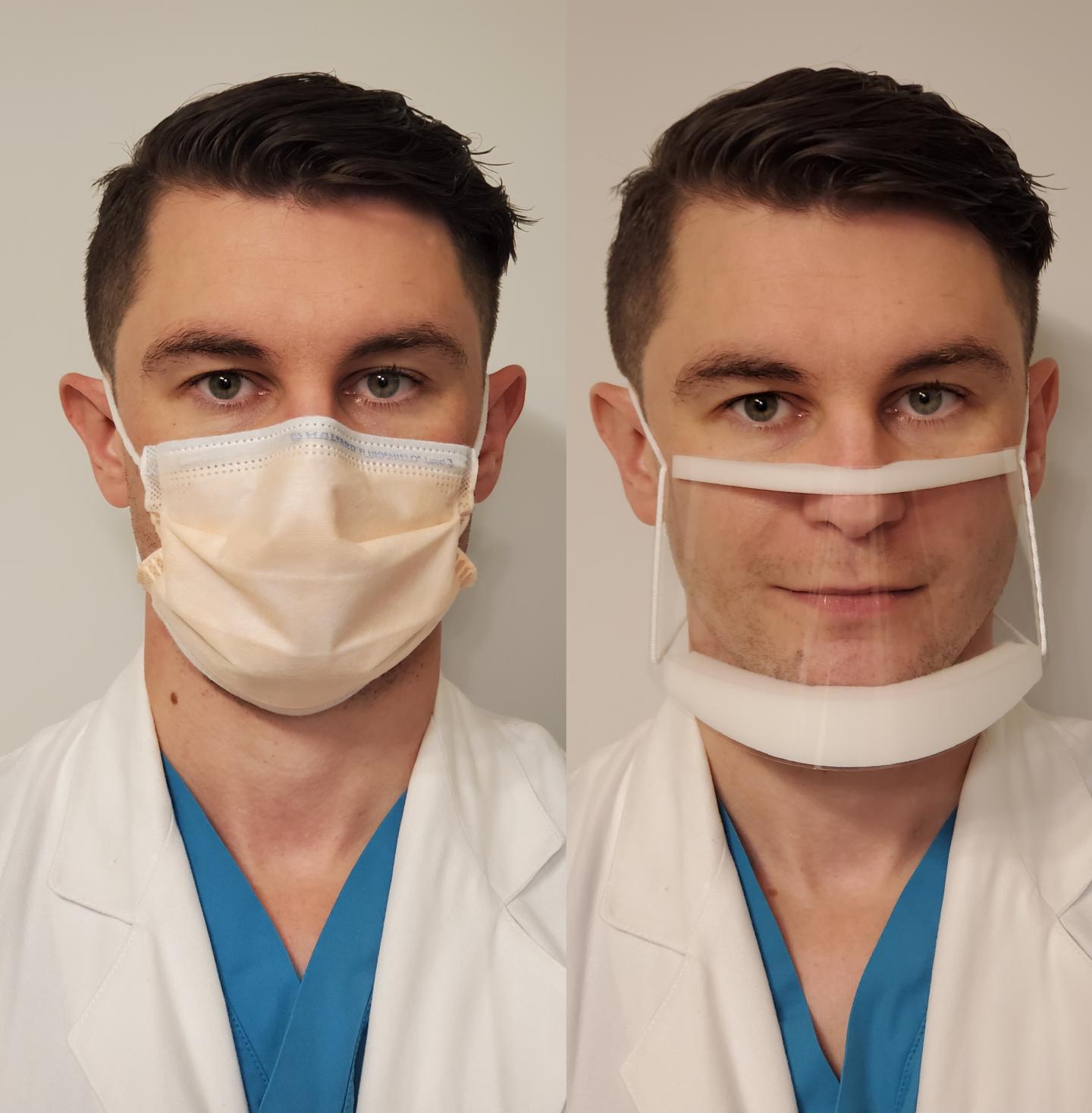 Normal Mask vs. Clear Mask, demonstrated by Ian Kratzke, MD