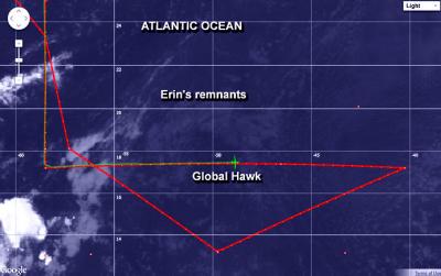 Global Hawk Crossing the Low-Level Remnants of Erin