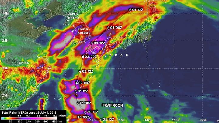 IMERG Data of Rainfall from Prapiroon