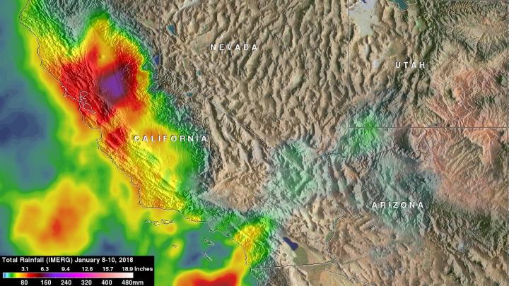 IMERG Image of Rainfall Over Sacramento Valley