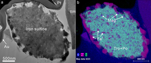 Spherical iron-sulfide particles containing magnetite in Chang’E-5 lunar soil