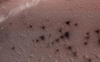 A NASA image of the spiders on Mars