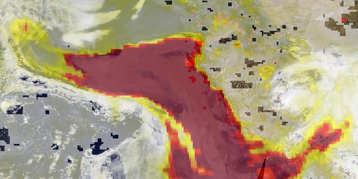 Terra Aerosols Image From Western Fires in U.S.
