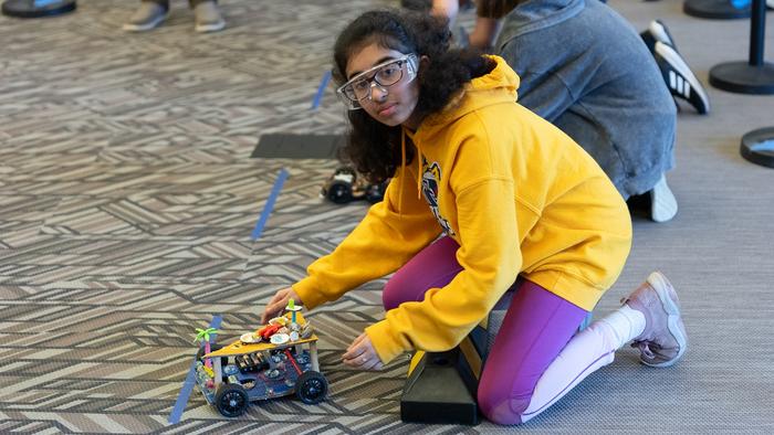 Middle School Electric Car Competition students