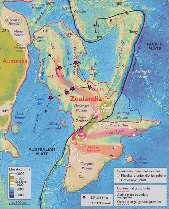IODP Expedition 371 map of Zealandia