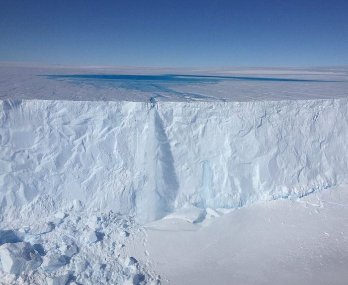 Meltwater lake on the Sørsdal Glacier.