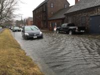Flooded Roads around Prescott Park in Portsmouth, N.H.