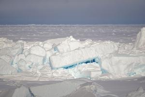 Close-up of a newly formed pressure ridge in the Arctic Ocean.