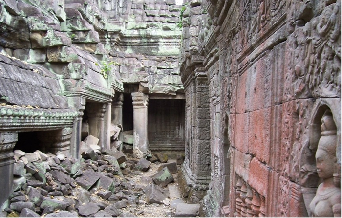 The ruins of a temple at Angkor