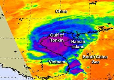 NASA Sees Tropical Storm Son-Tinh Fill the Gulf of Tonkin
