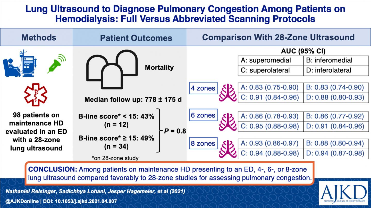 Lung ultrasound can efficiently diagnose volume overload in hemodialysis patients
