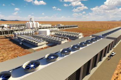 Rendering showing 'first look' of what will be the world's largest DAC plant