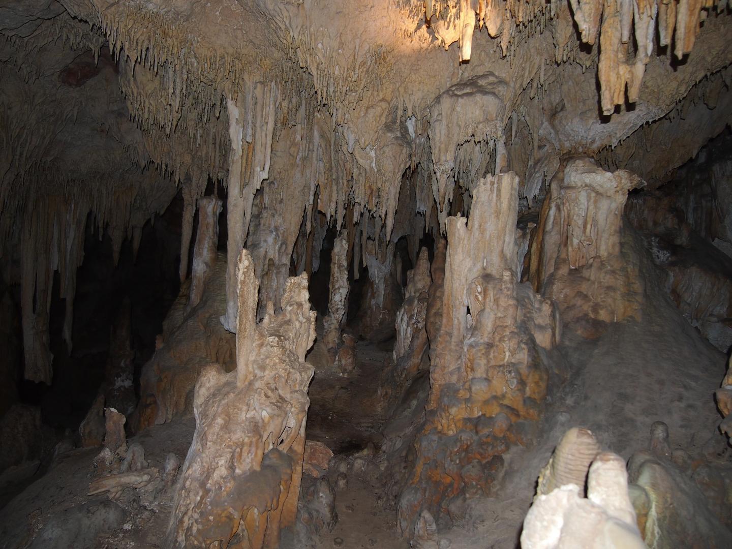 Stalactites and Stalagmites in Yonderup Cave