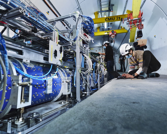 The FASER (Forward Search Experiment) detector in the tunnel of CERN’s Large Hadron Collider (LHC) in Geneva