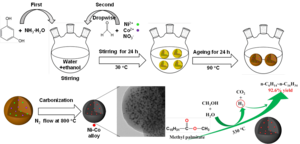 Novel carbon-coated bimetallic catalyst for in-situ aqueous phase hydrodeoxygenation