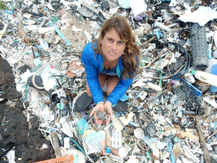 Sarah-Jeanne Royer Holding Microplastics
