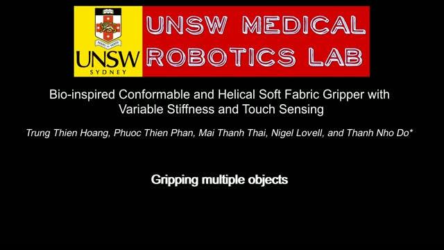 New soft fabric robotic gripper in action