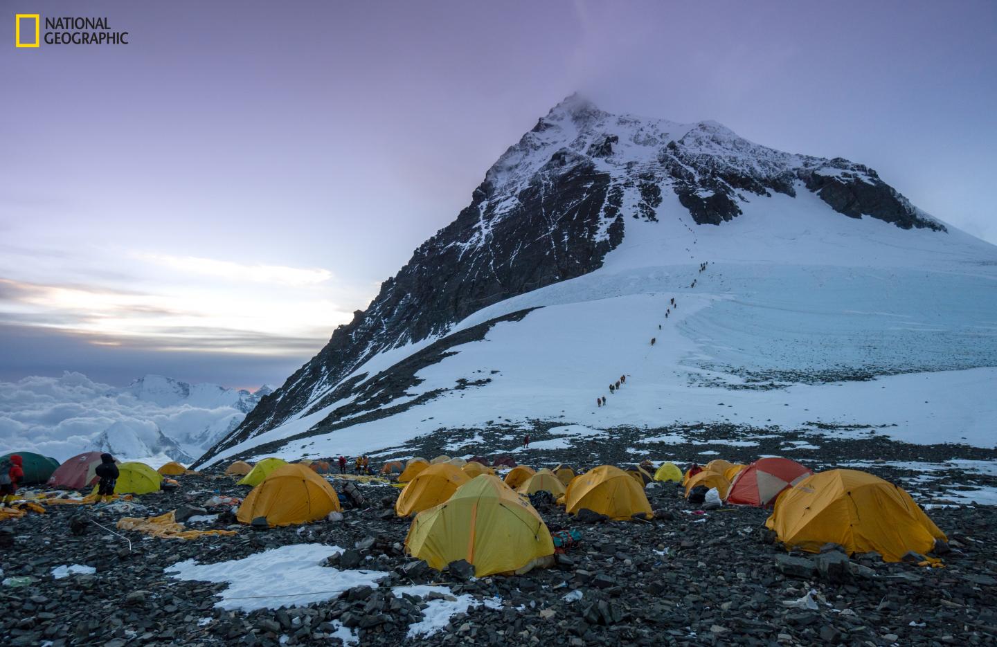 Tents and climbers