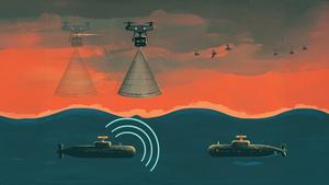 Eavesdropping on underwater signals from the air