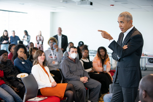 Obama attends CQE event