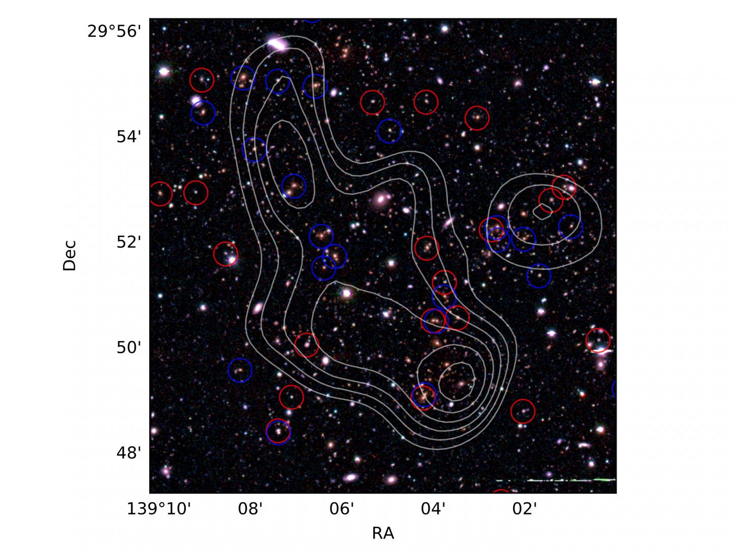 ・図１: 銀河団領域の拡大写真