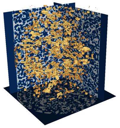 Two-Phase Flow Simulation of Water and Oil Ganglia