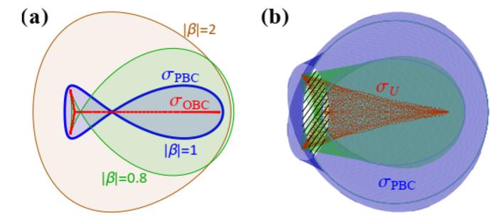 Distinct energy spectra associated with different boundary conditions for non-Hermitian systems.